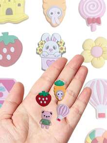 12PCS Fun Cute Cartoon Series Shoe Charms, Playful Cartoon Element Design, Replaceable Shoe Decor Parts, Great Choice For Small Gifts - Multicolor - View 6