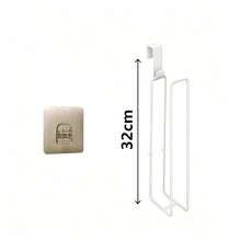 1pc Modern Metal Hanging Toilet Paper Holder, 3-Roll Capacity Bathroom Storage Rack, No-Drill Easy Installation Toilet Paper Rack, Bathroom Cabinet Side Hanging Rack, Home Bathroom Toilet Paper Holder - Multicolor - View 11