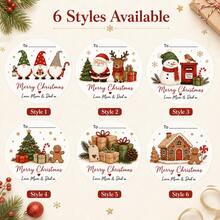 LICVIC Custom Christmas Stickers, Personalized Round Gift Tag Labels, Festive Snowman Gingerbread Holiday Style, Customized Name Stickers For Present Wrapping, Customizable Christmas Labels, Party Gift Decor, Holiday Gift Seals,Merry Christmas,Round Sticker - Style D - View 3