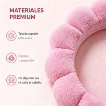 1 pieza Diadema para lavarse la cara / 2 piezas Muñequeras para lavarse la cara Diademas de maquillaje, Diademas para lavarse la cara, Diademas de cuidado de la piel, Diademas de esponja de felpa rosa, Lazos, Burbujas, Conjunto de accesorios para el cabello para mujeres y niñas - Rosa - Ver 4