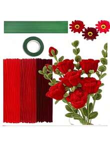 1/100/300pcs Red Plush Pipe Cleaner Sticks, Upgraded High-Density Felt Tube Handmade Material Large Pack, Thick Fluffy Plush Sticks, Multi-Color Gradient Sticks, Home Decor, Graduation Gift, Classroom Office Supplies, Learning Supplies, Birthday Gift, Holiday Gift - Multicolor - View 7