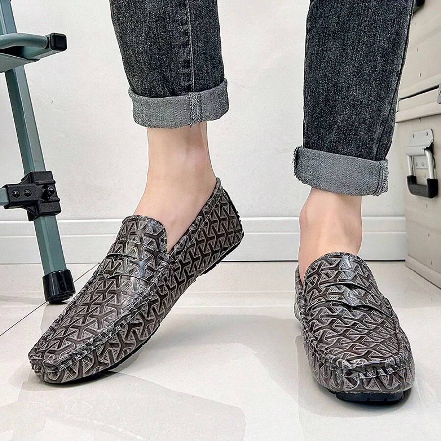 Giày lái xe nam phong cách Brogue thủ công bằng da mềm đế mềm có tua rua, kiểu casual quý ông, size lớn, nhiều màu, cho mùa xuân hè