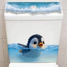 1/2 Sheets Cute Cartoon Penguin Bathroom Sink Decals, Self-Adhesive Removable PVC Wall Stickers For Kids Room Nursery Decor Toilet Sticker - Multicolor - View 10