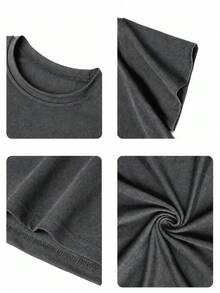 1pc Casual Printed Short Sleeve T-Shirt For Tween Boys, Summer Top For Young Students - Dark Grey - View 6
