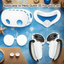 5 Packs Silicone Cover Set Compatible With Quest 3/Quest 3S: Controller Grips Cover - Facial Interface Cover - Protective Lens Cover - VR Shell Cove,The Best Choice For Christmas - Multicolor - View 5