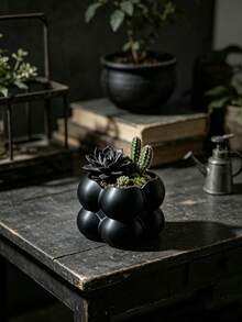 3D Printed Square Cloud Bubble Planter, Rounded 3D Textured Succulent Cactus Planting Pot, INS Style Desktop Gardening Potted Plant Decor - Multicolor - View 9