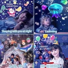 小夜燈 星空投影夜燈 360°旋轉LED燈 房間裝飾燈 15組幻燈片 USB供電 生日禮物 - 1PC - 查看 6