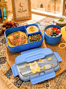 SEAL LOCK Large Capacity School Lunch Box (Includes Fork & Spoon), Cute Cartoon Bento Box, Reusable Lunch Container, Microwave , Lunch Bag, Suitable For Home, School, Office, Travel, Back To School Season, Outdoor Picnic - Multicolor - View 11