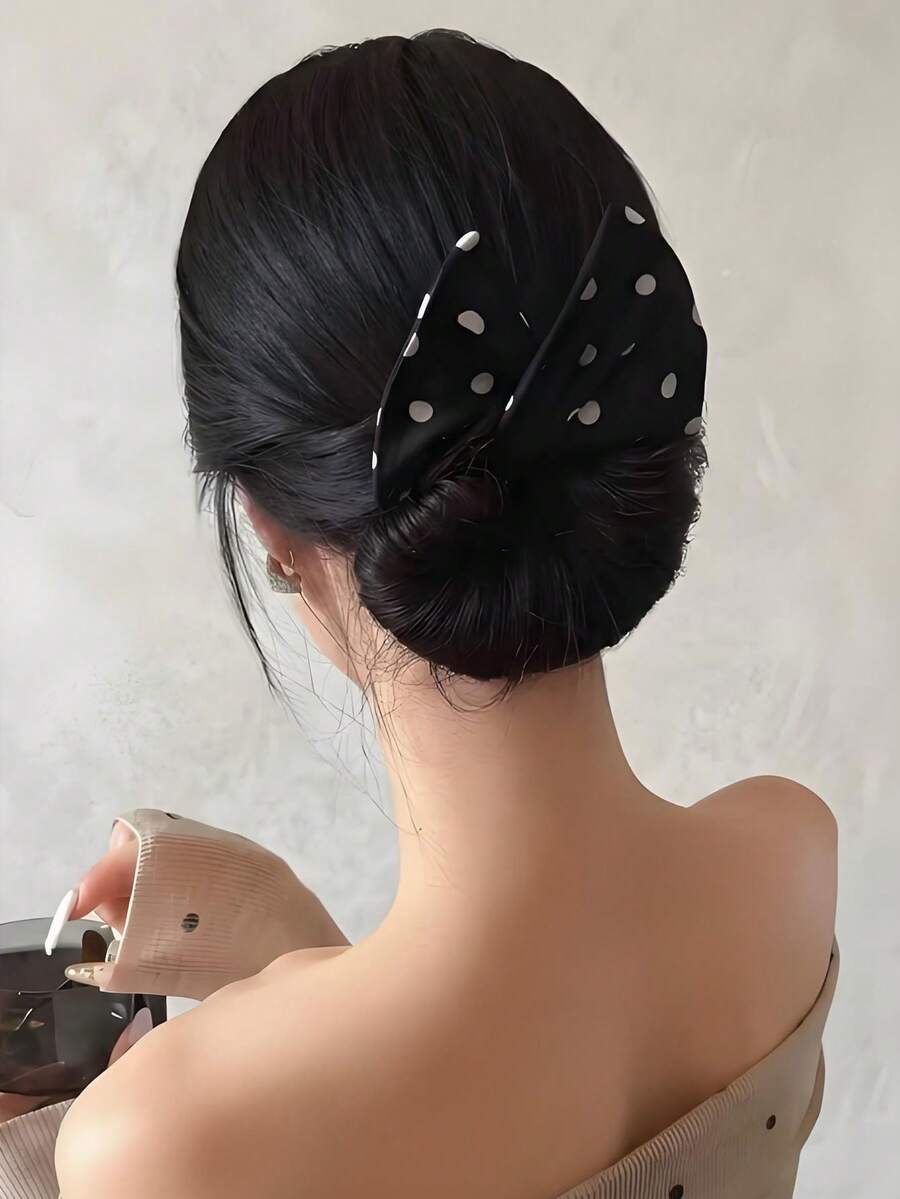 Lazy Lazy Bow Bun Hairpin Set - Twist And Knot Into A Bun. This Hair Accessory Is Perfect For Those With Limited Hand Dexterity, Suitable For Daily Wear, Parties, Weddings, And Bridal Hairstyle Design. It Has A Comfortable Fit. - Multicolor - View 1