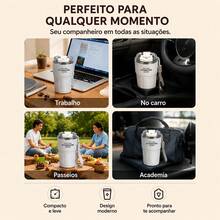 SITARAYURI Copo Térmico 290ml Aço Inoxidável Livre de BPA com Alça Portátil, Mantém Quente e Frio, Compacto para Escola, Trabalho, Viagem, Ótima Opção de Presente - Portanto - Visão 9