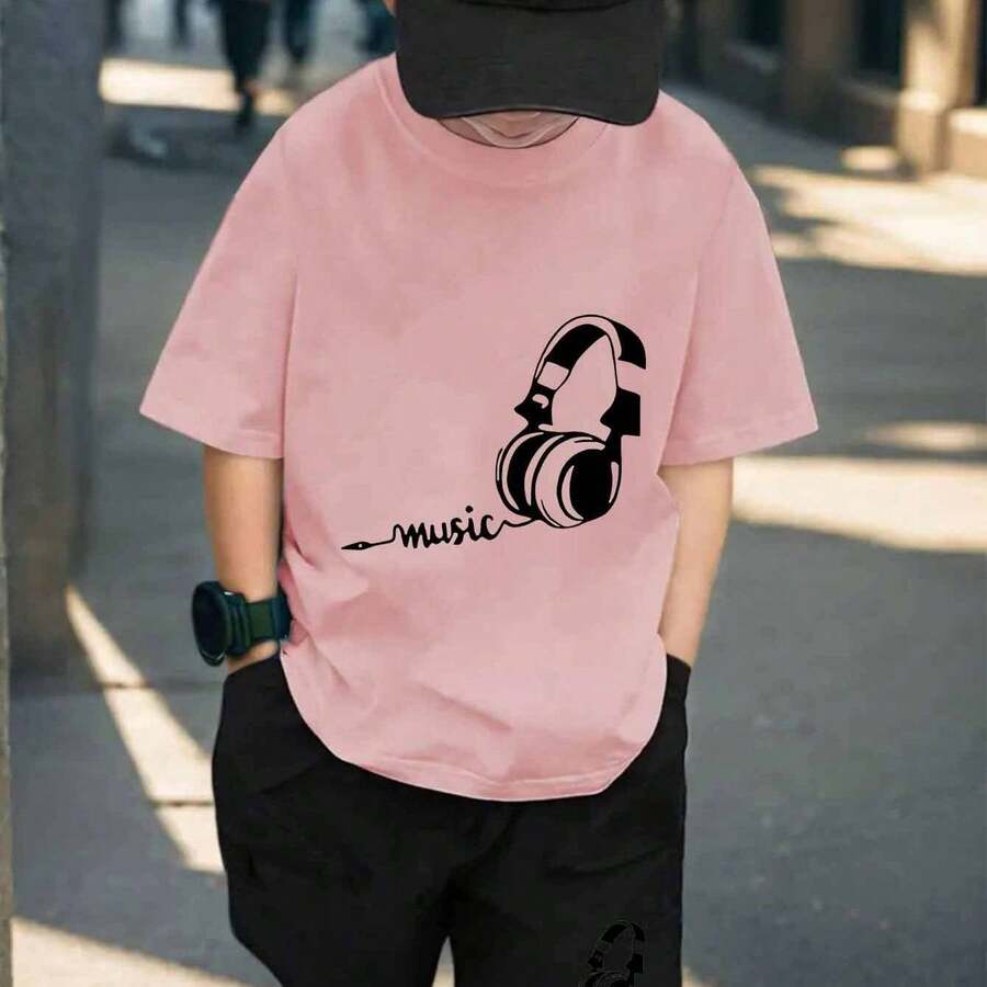 Tween Boys Extended Size T-Shirts - Pink - View 1