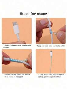 2pcs/4pcs Colorful Spiral Cable Protector, Protects Charging Cable Connector, Compatible With Most Charging Cables, Suitable For Home And Dormitory, Compatible With All Apple Models, Great Gift Item - Multicolor - View 12