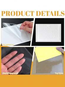 20pcs Transparent Self-Adhesive Index Card Envelopes, Top Opening Plastic Label Holders, Suitable For Storage Organization, Business Card Holder, Planner Index Card Label Bags - Clear - View 5