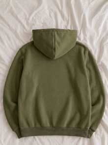 Plus Size Sweatshirts & Hoodies - Army Green - View 4