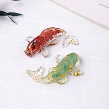 1pc Crystal Ore & Epoxy Resin Fish Figurine - Cute Koi Fish Decor, Creative Home Decoration, Office Desk & Car Ornament, Unique Holiday Gift - Multicolor - View 3