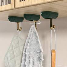 4pcs Universal Swivel Hooks Strong Adhesive Wall Mount Heavy Duty No-Drill Wall Hooks - View 3
