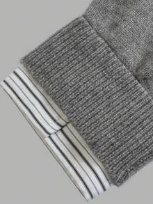 Men's Solid Light Grey V Neck Knit Cardigan, Button Down Loose Soft Layering Sweater Outerwear - Grey - View 6