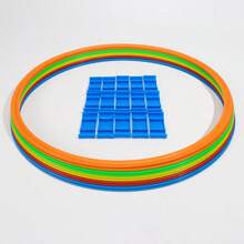 Jump Grid Plastic Agility Jump Hoop Set, Colorful Patchwork Game Hoops With Connecting Buckles, Multi-Color Activity Circles, Indoor/Outdoor Fitness Game Props, Educational Toy (Random Color) - Multicolor - View 6