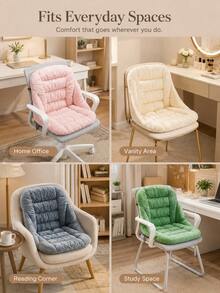 1PC Chair Seat Cushion With Lumbar Support,Office Chair Cushion,Soft Non-Slip Seat Pad,Back Support Cushion,Thick Chair Pad For Desk Chair,Dining Chair,Home Office,Study Room,Patio,Student Dorm,Work Chair,Home Seating - Integrated Seat and Backrest - View 6