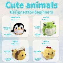 1pc Crochet Material Kit, Cute Crochet Plush Doll Set, Birthday Gift, Beginner Crochet Kit, Crochet Animal Set Suitable For Beginners - Penguin DIY Craft Kit - View 3