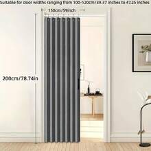 1pc Foldable Door Curtain, Thickened Fabric Room Divider, Waterproof Hook With Tie, Machine Washable, Minimalist Style, Easy Installation Blackout Partition Curtain - Multicolor - View 20