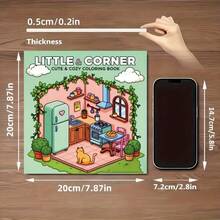 Cute And Cozy Coloring Book For Adults And Teens - Relaxing Hygge Space Design, DIY Creative Art Relaxation, Whimsical Home Illustrations With Cats, Refrigerators And Kitchen Scenes - Single Piece - View 5
