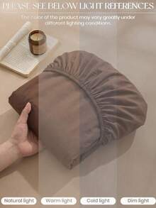 1pc Coffee Brown Ultra Soft Solid Color Fitted Sheet, Lightweight Bedding, Mattress Cover, Deep Pocket Design Fits Up To 11.8 Inches, Soft And Breathable, Suitable For Twin, Full, Queen, King Size Beds, All Seasons - Coffee Brown - View 7