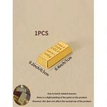100pcs Mini Gold Ingots, 0.4" X 0.2" Size, Gold Bar Shape, Suitable For Treasure Chest Decoration And Miniature Design, Lightweight And Highly Realistic - Multicolor - View 5