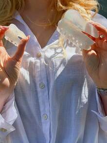 個性化白色牙齒造型醋酸纖維髮夾，趣味牙醫創意髮夾，適合女性與女孩 - 彩色 - 查看 8