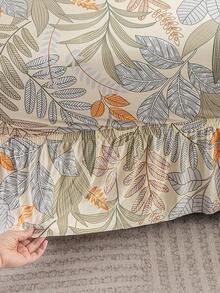 1pc Printed Ruffled Elastic Sofa Cover, One-Piece Full Coverage Sofa Protector, Living Room Home Decor, Machine Washable - Multicolor - View 10