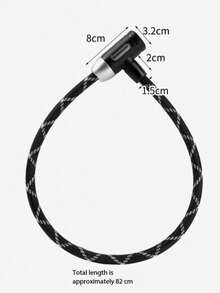 1pc Fabric Wrapped Steel Cable Bicycle Key Lock, Outdoor Cycling Anti-Theft Lock Chain, Lightweight Bicycle Accessory Lock - Multicolor - View 2