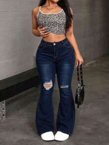 Plus Size Jeans - Dark Blue - View 8