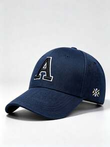 1pc Letter A Embroidered Side Cross AR Printing Hats For Men, Adjustable Design, Perfect For Parties, Hiking, And Sun Protection - Multicolor - View 8
