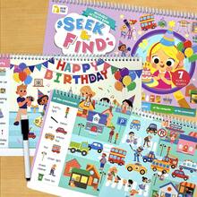 Reusable Search & Find Activity Book, 7 Life Scene Search Games, Includes 1 Erasable Pen Busy Book, Educational Learning Toy, Children's Gift, Halloween, Christmas - Multicolor - View 5