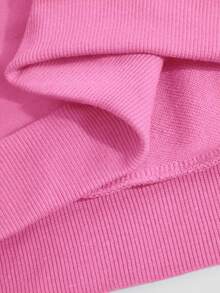 Women's White Knit Long Sleeve Crew Neck Sweatshirt With "Forever Chasing Sunsets" Graphic, Suitable For Summer Casual And Y2K Style - Hot Pink - View 4