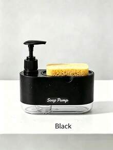 Multi-Functional 2-In-1 Kitchen Countertop Soap Dispenser, Modern Pump Design, Comes With A Sponge Storage Compartment, Transparent Bottom, Space-Saving Sink Storage, Suitable For Dishwashing And Handwashing, A Handy Item For Your Home Kitchen - AA - View 3