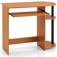 WALPLUS Computer Desk Easy Assembly Compact Composite Wood PVC Tubes 80.01x73.03x40.01cm Light Cherry Home Office - Black - View 1