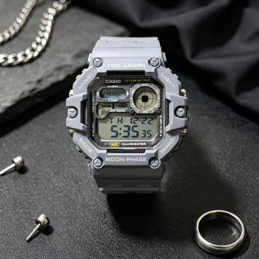 Casio Fashion Sports Unisex Outdoor Waterproof Quartz Watch - Grey - View 1
