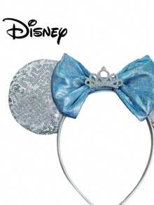 Disney 1pc Polka Dot Sequin Crown Bow Headband, Party Costume Accessory, Suitable For Valentine's Day Gift, Holiday Party - Crown Style - View 4