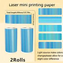 1/2 Roll 57mm X 3.5m Continuous Colored Self-Adhesive Thermal Printing Paper, Holographic Laser Thermal Label Paper Suitable For Mini Meow Machine/Ailibear Color Wrong Question Printing Sticker Paper Roll, Self-Adhesive Label Photo Paper - 57mm Printing Paper - View 22