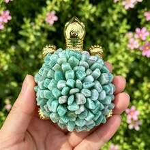 1pc Crystal Turtle Made Of Crushed Stones – An Ideal Decorative Stone For The Home, A Tabletop Ornament, And A Gift For Family And Friends. - Multicolor - View 16