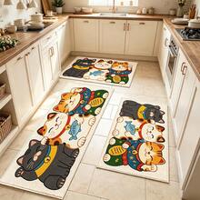 1pc Bathroom Anti-Slip Mat, Soft Faux Cashmere Material Floor Mat, Lucky Cat Faux Cashmere Rug, Kitchen Bathroom Anti-Slip Mat, Entrance Door Mat, Bedroom Door Mat, Multi-Scenario Use Anti-Slip Mat, Room Decoration, Holiday Gift - Multicolor - View 4