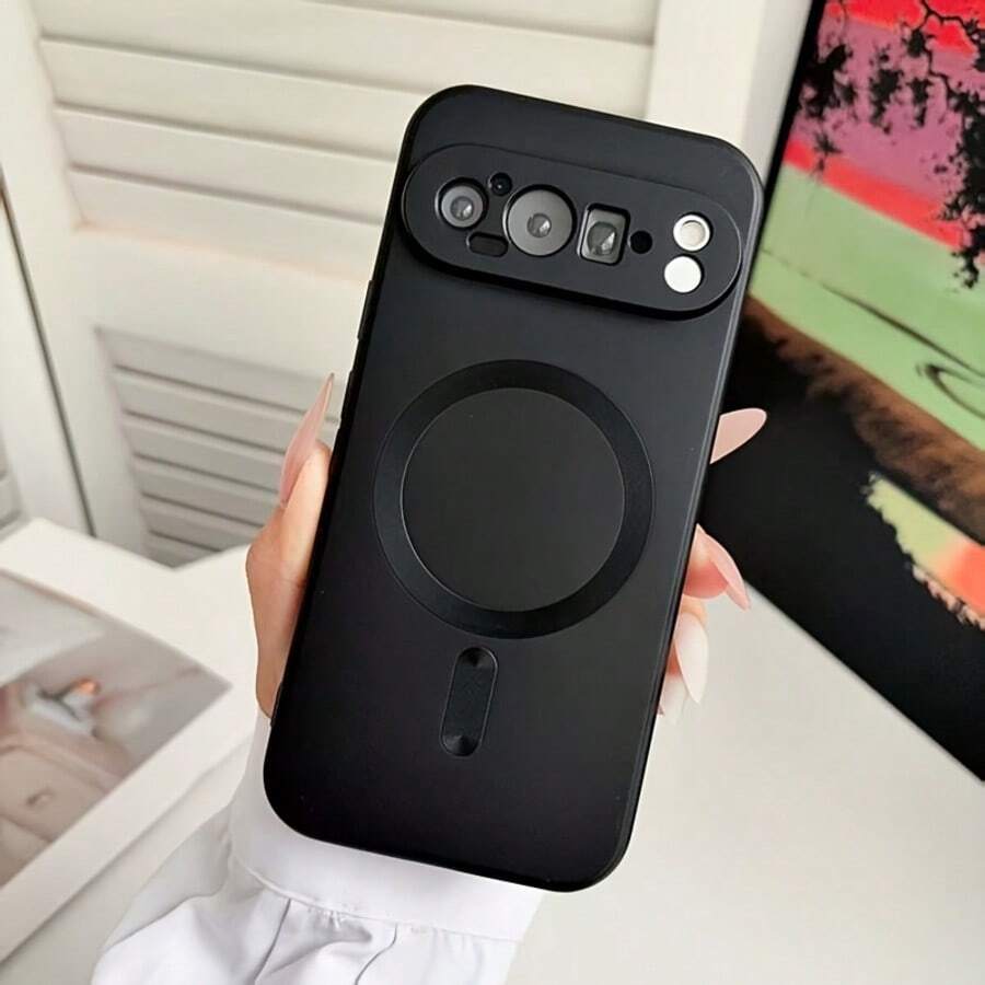 高品質純色全包覆電鍍磁吸手機殼，適用 11 Pro XL 7A 8 9 10 Pro XL，支援無線充電功能，適用 Galaxy Z Flip3 4 5 6 7，柔軟 TPU 材質，時尚美觀