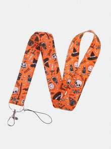 1pc Halloween Ghost Long Ribbon Lanyard, Ghost, Skull, Imp, Pumpkin, Witch Hat Pattern Phone Lanyard Keychain, Suitable For Halloween Party, Back To School Season, Also Suitable For Students, Teachers, Medical Personnel, Ideal Gift For Friends - Multicolor - View 13