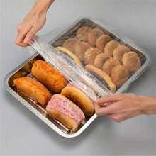 30/50pcs Transparent Plastic Food Tray Lids: Suitable For A+B Trays Smaller Than 70cm/27.6in - Multicolor - View 10