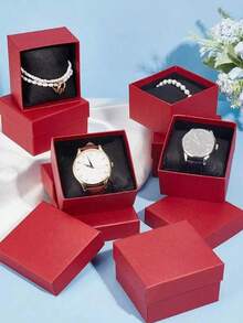 1/12pcs Kotak Hadiah Klasik, Kotak Jam Tangan Premium, Kotak Penyimpanan Jam Tangan Mewah Berkualitas Tinggi dengan Bantalan Spons, Kotak Penyimpanan Gelang Berlapis, Kotak Kemasan Hadiah Tahan Lama Kelas Atas, Cocok untuk Jam Tangan Elektronik - MultiWarna - View 3