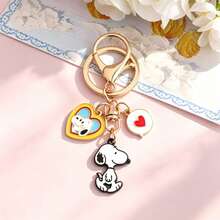 SNOOPY 2pcs Creative Cute Cartoon Metal Keychain, Personalized Cartoon Peripheral, Couple Backpack Decoration Pendant, Handbag Charm - Multicolor - View 14
