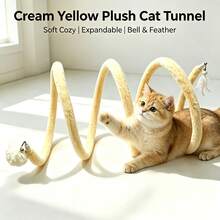 1pc Foldable Cat Tunnel, Cat Toy Self-Entertainment Spiral Tunnel Interactive Toy, Interactive Autonomous Play Training Toy, Suitable For Single Cat And Multi-Cat Households, Foldable And Easy To Store Indoor Cat Toy With Detachable Bell, No Power Required With Rustling Sound, Suitable For Cats, Rabbits, Puppies, Ferrets And Other Pets, Ideal Choice And Gift For Cat Lovers - Multicolor - View 9