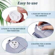 8pcs Self-Adhesive Furniture Casters, ABS Steel Self-Adhesive Kitchen Appliance Casters, 360° Swivel - Small Appliance Rollers, Countertop Wheels, Easy-To-Move Furniture - BB - View 6