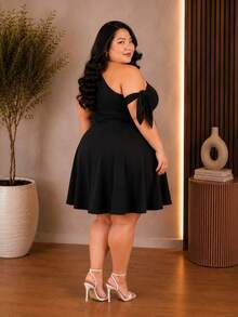 Plus Size Dresses - Black - View 2